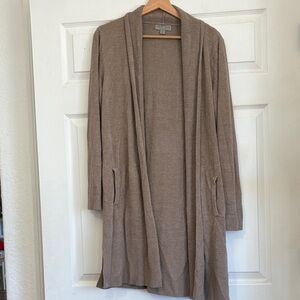 Women's barefoot dreams taupe Open Front cardigan